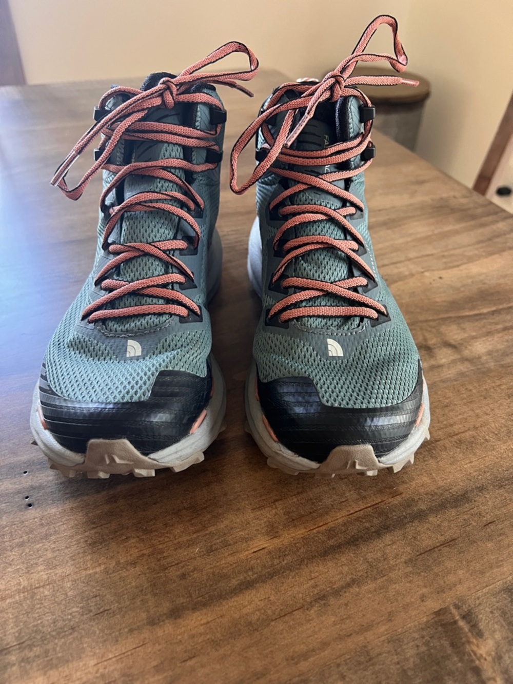 The North Face Women's Trail Boots in Teal with Coral Laces